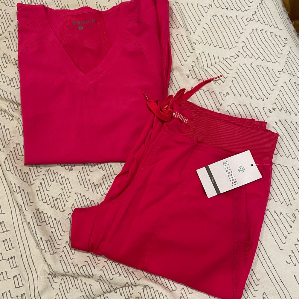 Hot pink scrub set